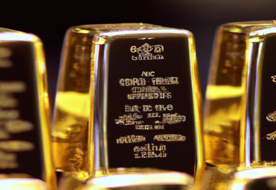 Table of specific values for different weights of gold